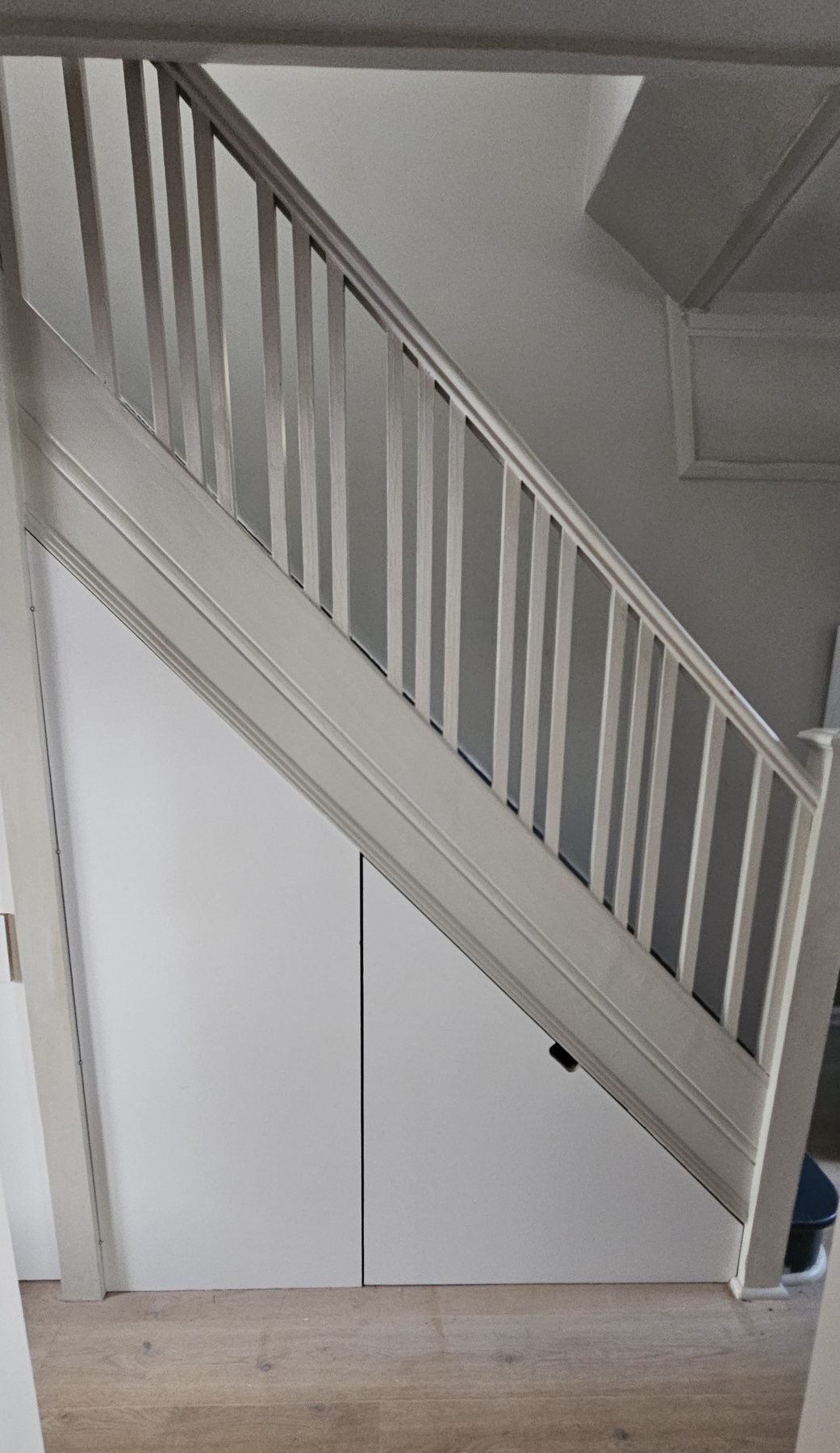 Understairs drawer and toilet wall